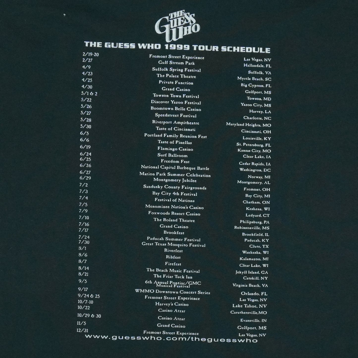 1999 The Guess Who Tour Shirt