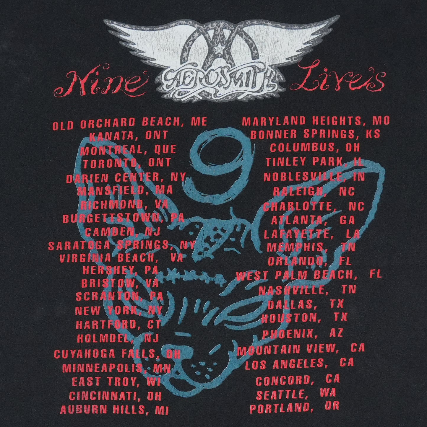 1997 Aerosmith Nine Lives Tour Shirt