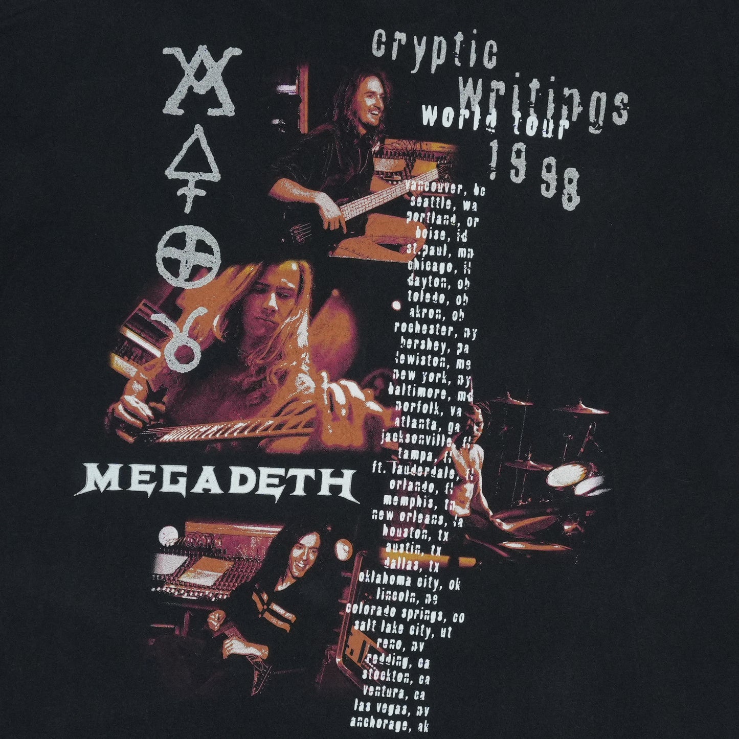 1998 Megadeth Cryptic Writings Tour Shirt