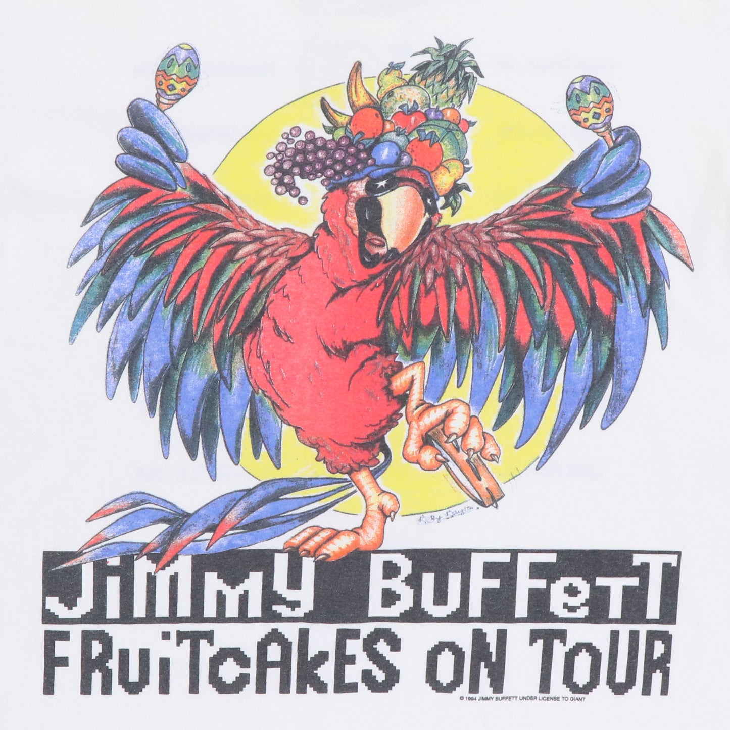 1994 Jimmy Buffett Fruitcakes On Tour Shirt