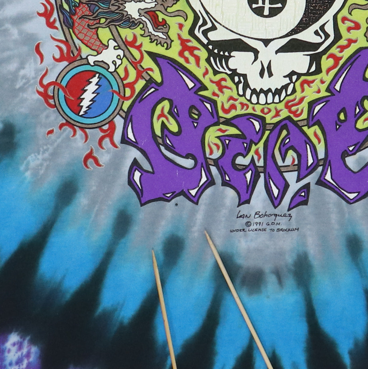 1991 Grateful Dead Chinese New Year Tie Dye Concert Shirt