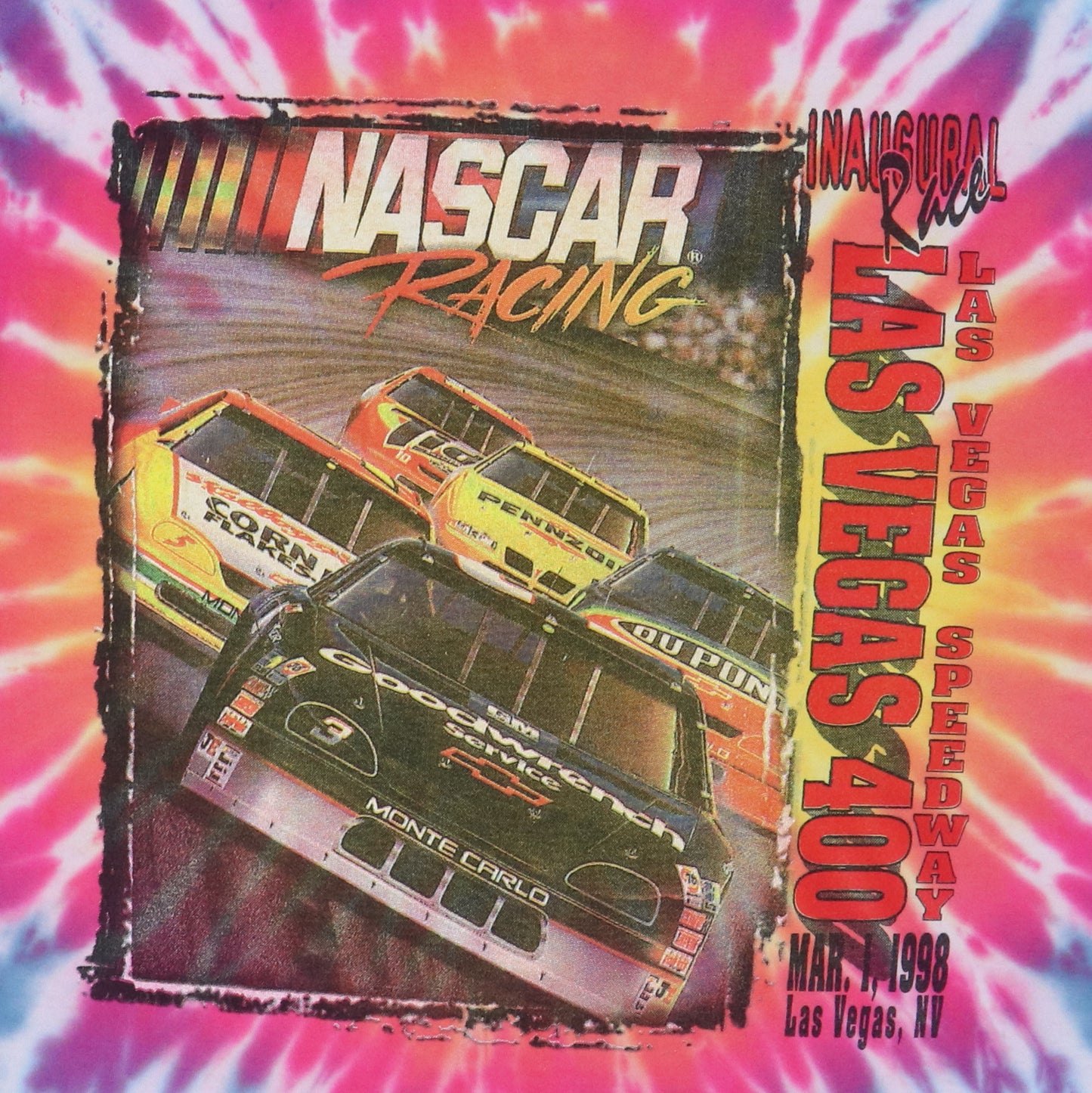 1998 Nascar Racing Las Vegas Tie Dye Shirt