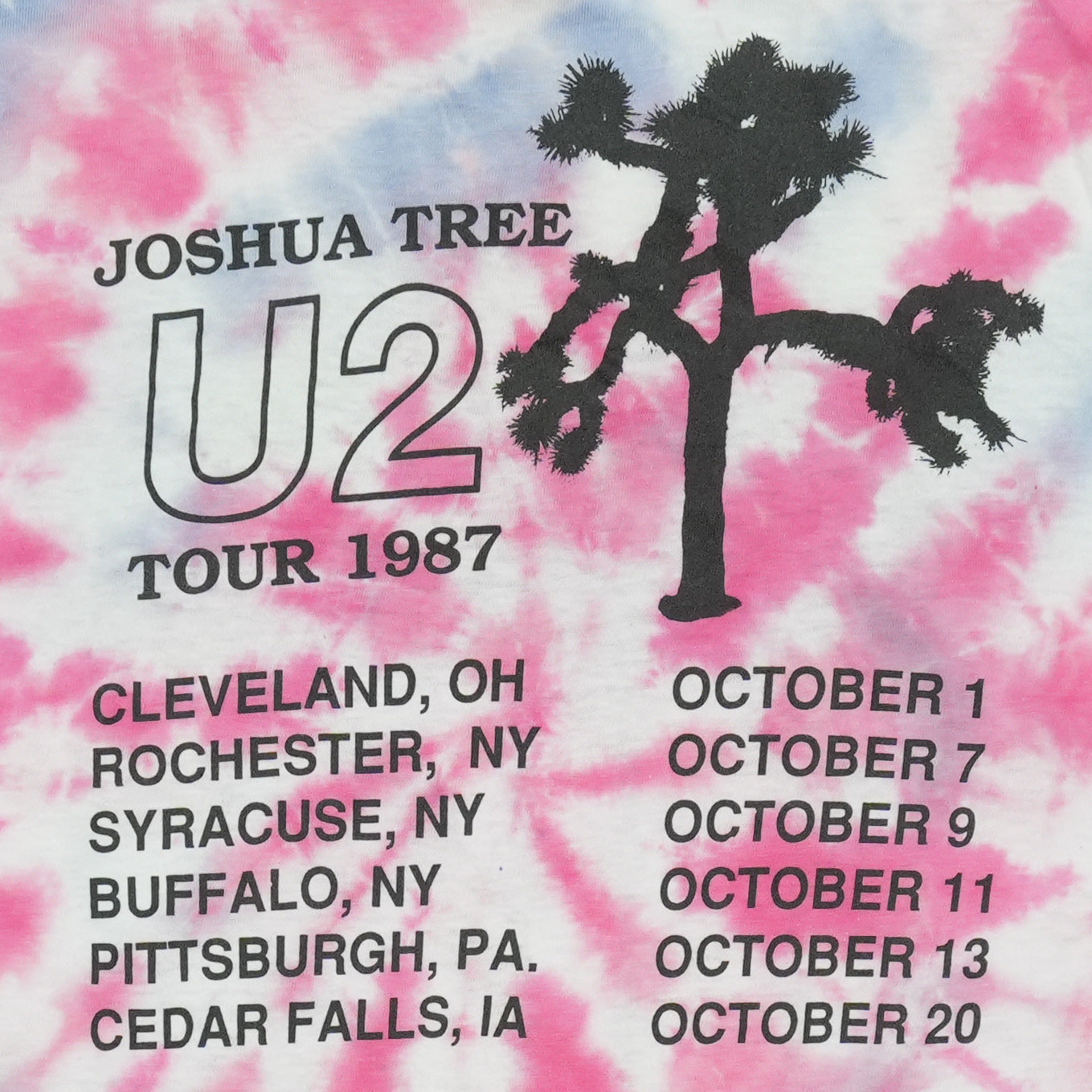 1987 U2 Joshua Tree Tie Dye Tour Shirt