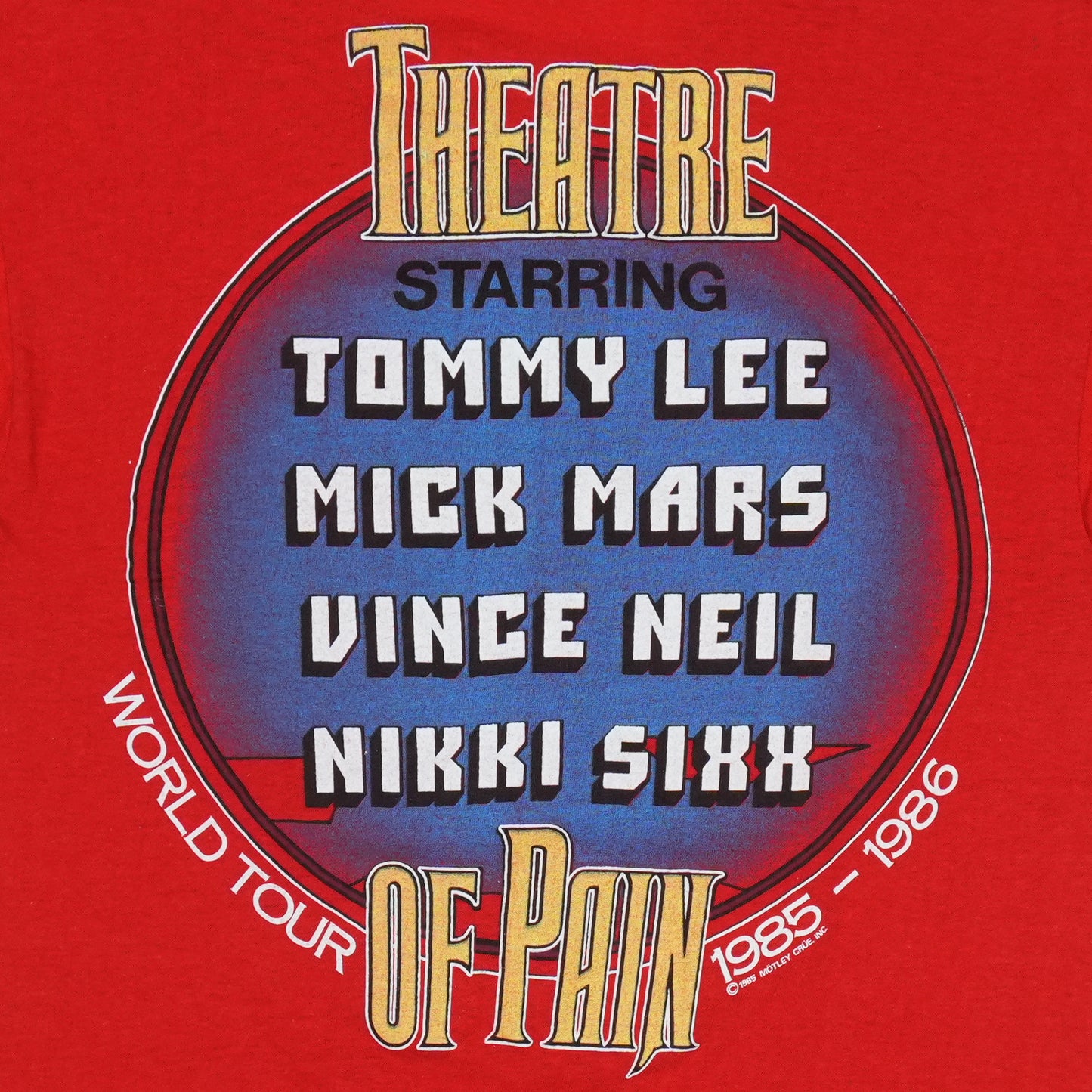 1985 Motley Crue Theatre Of Pain World Tour Shirt