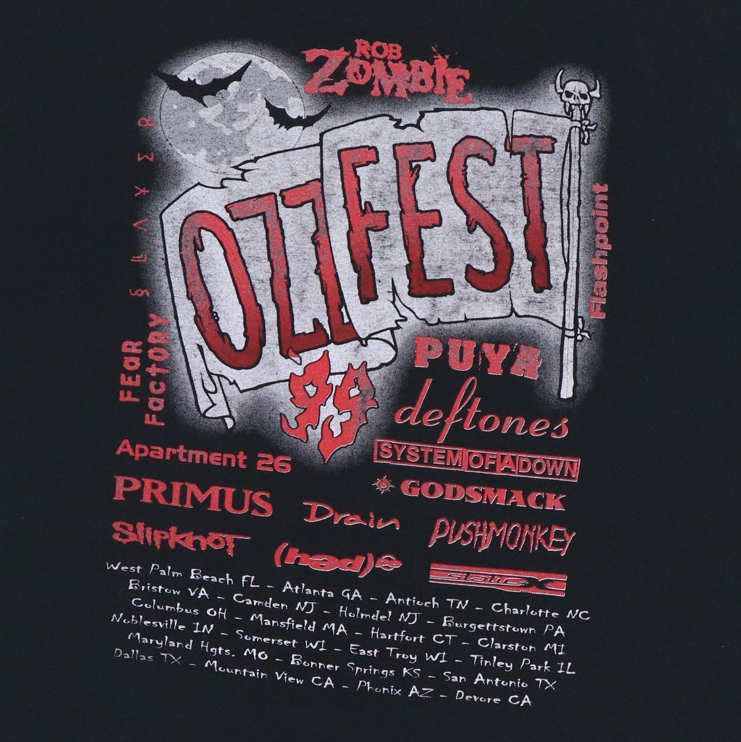 1999 Ozzfest Black Sabbath Concert Shirt