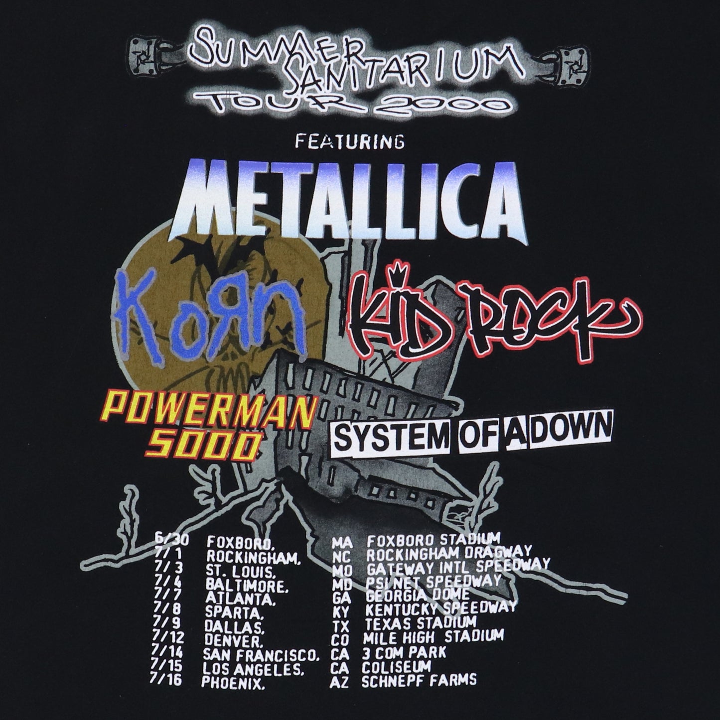 2000 Metallica Summer Sanitarium Tour Shirt