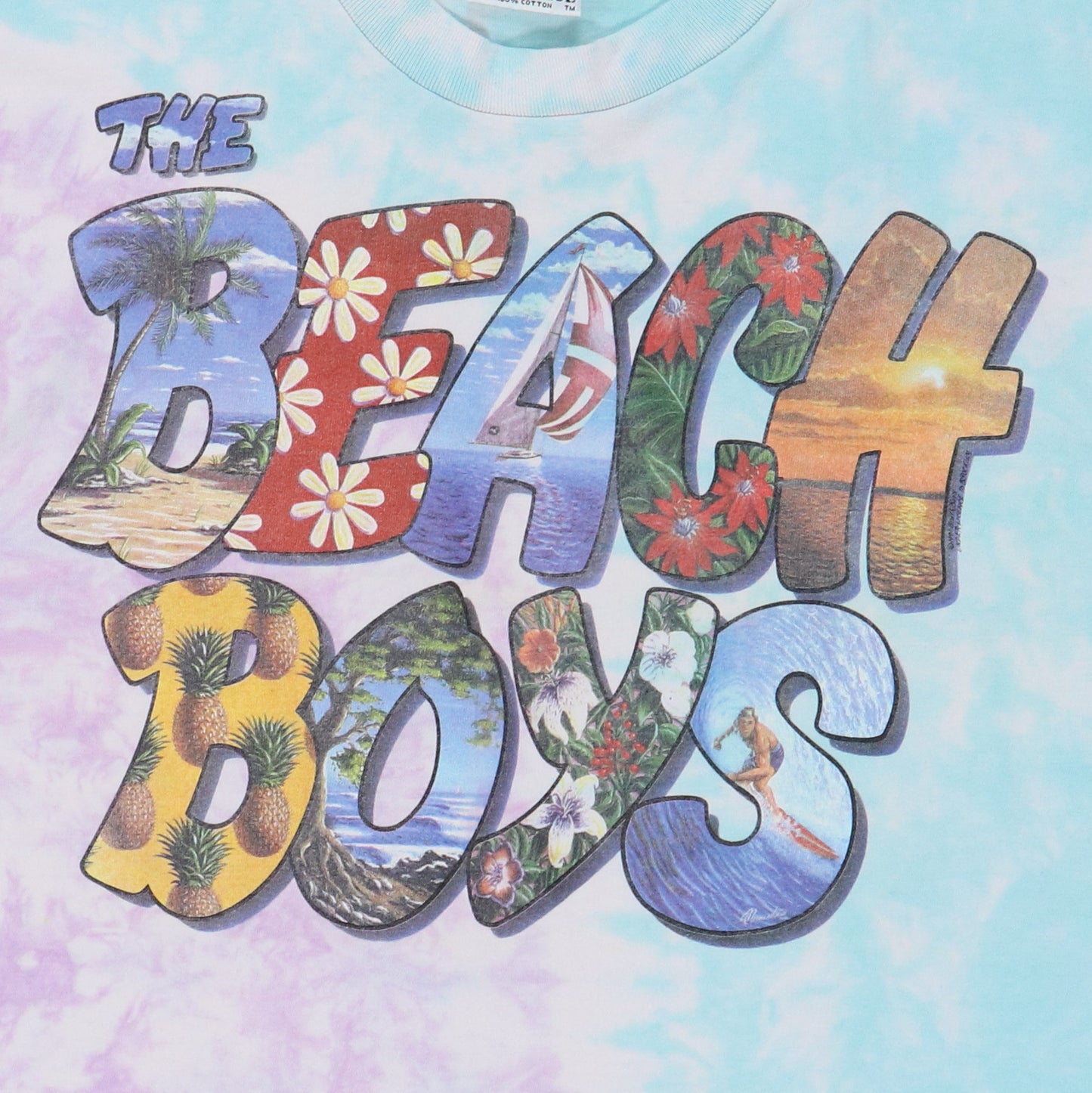 1991 Beach Boys Liquid Blue Tie Dye Shirt
