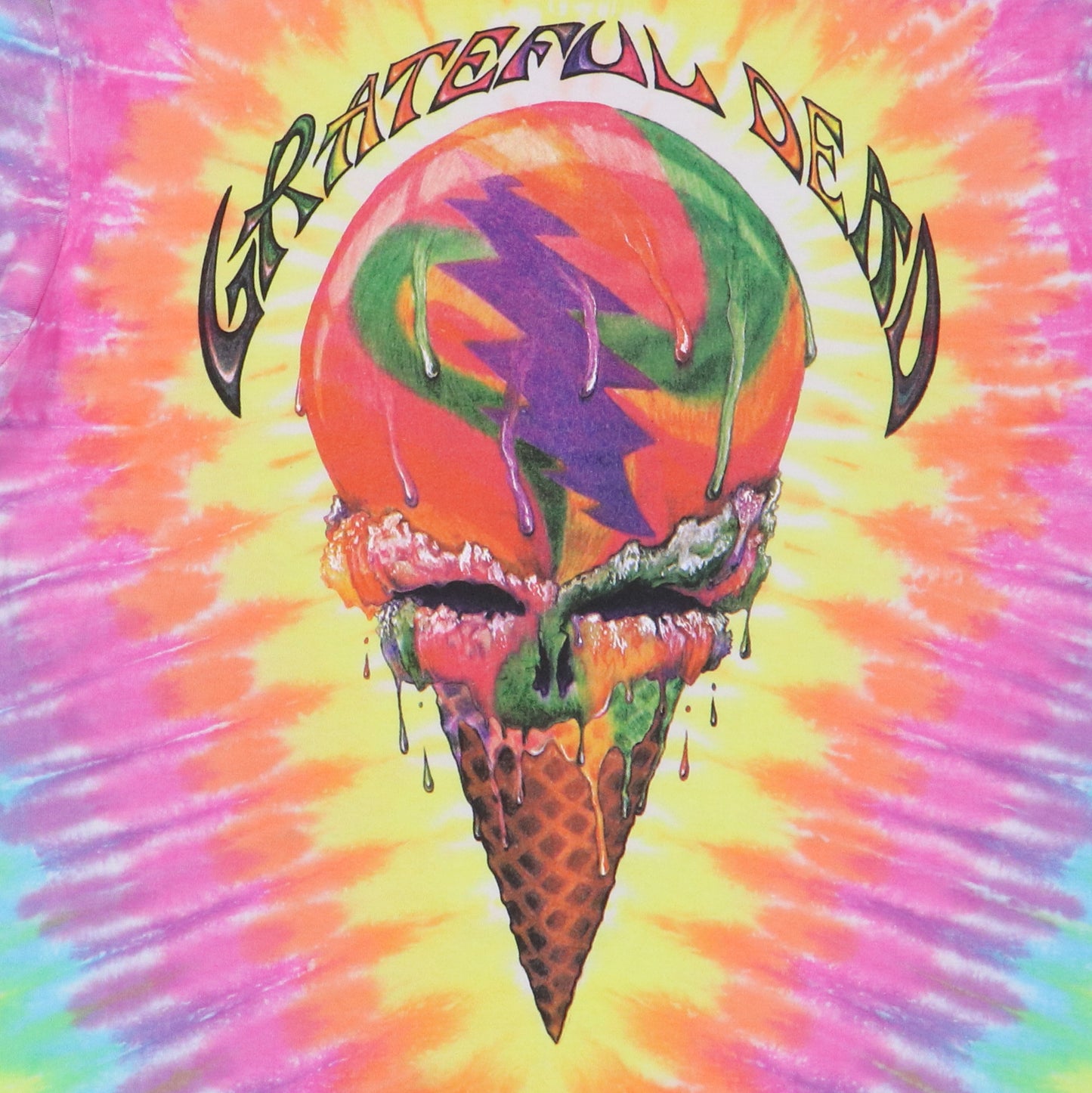 1990s Grateful Dead Ice Cream Liquid Blue Tie Dye Shirt