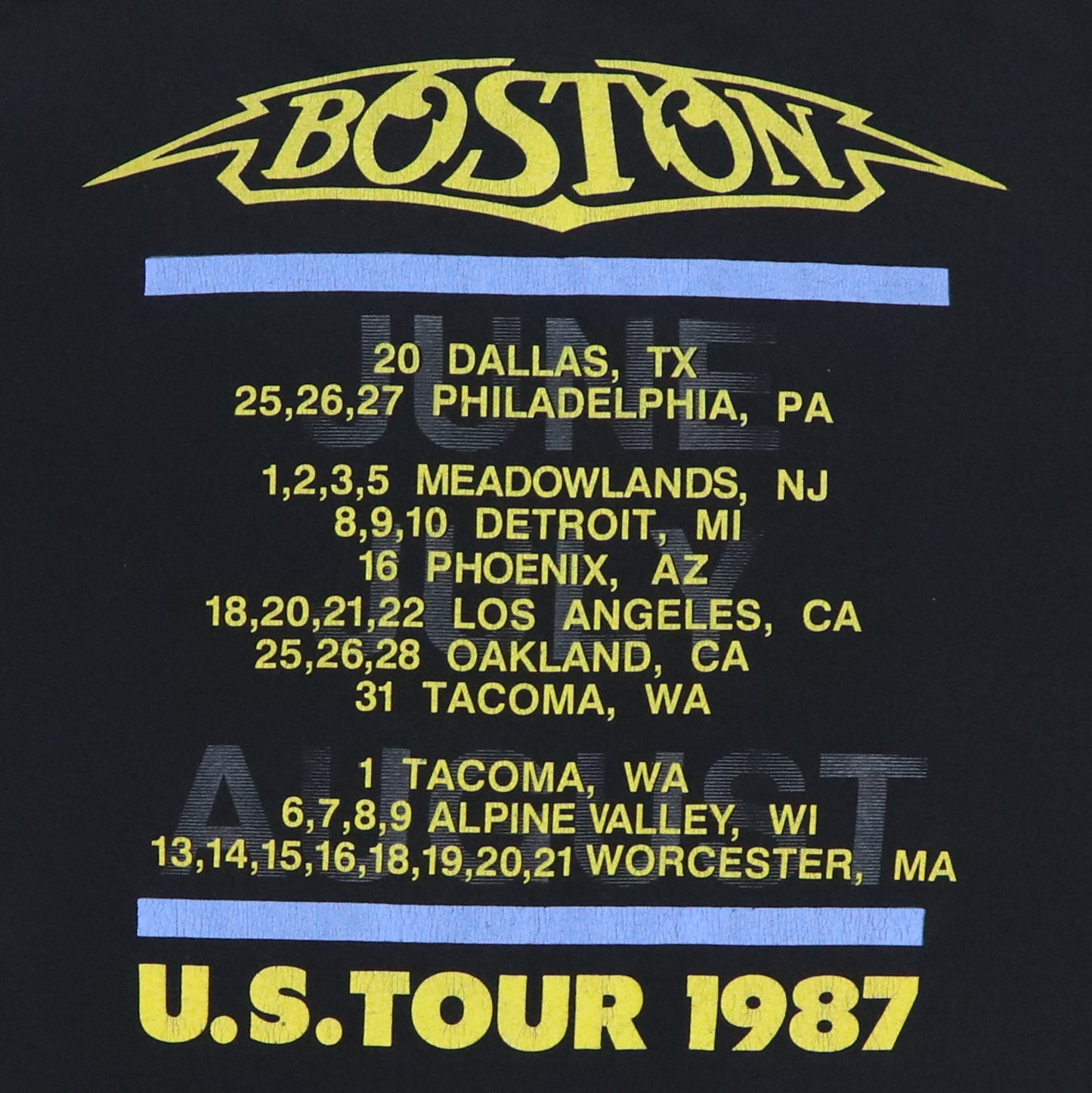 1987 Boston Third Stage Tour Shirt