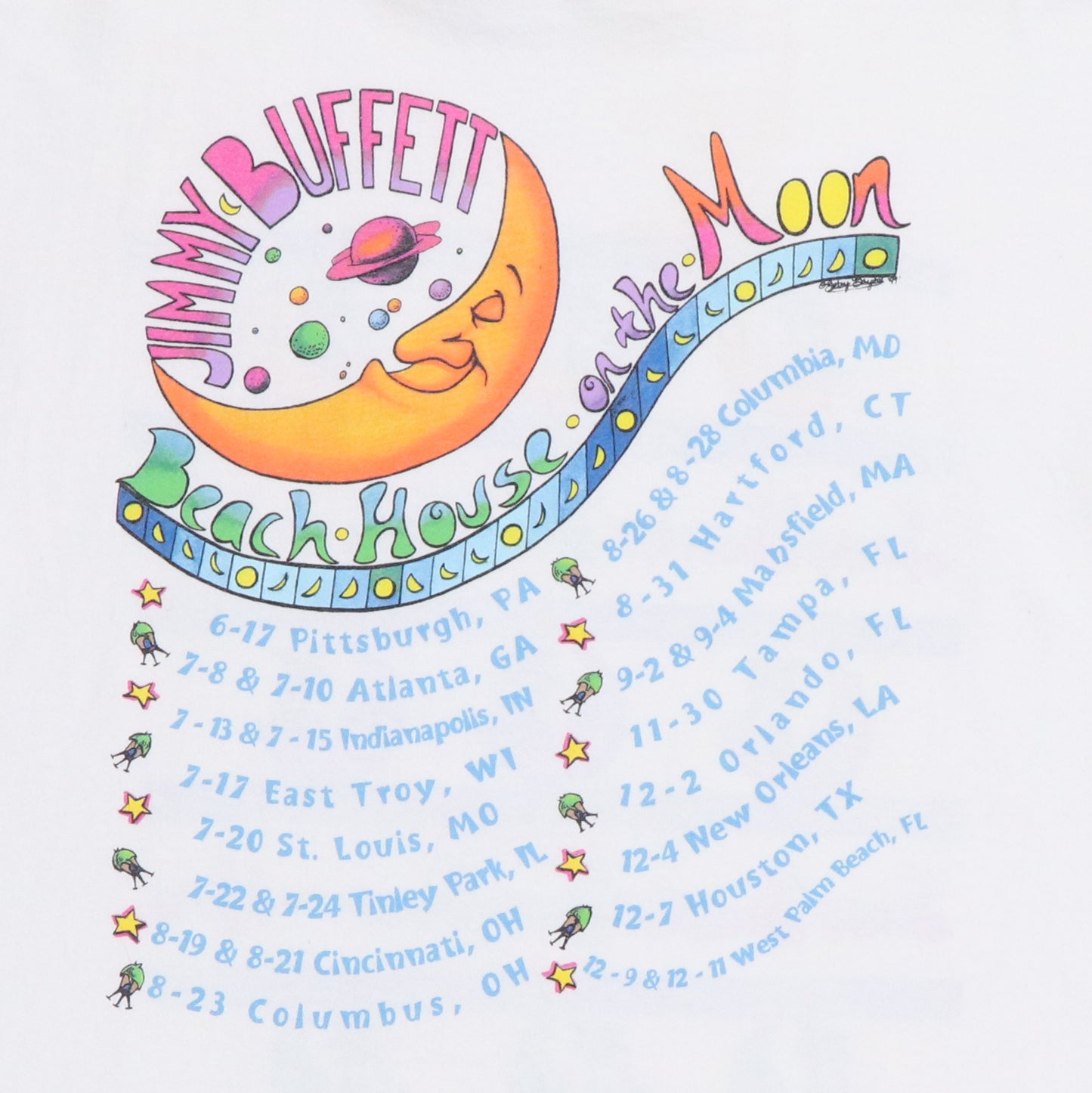 1999 Jimmy Buffett Beachhouse On The Moon Tour Shirt