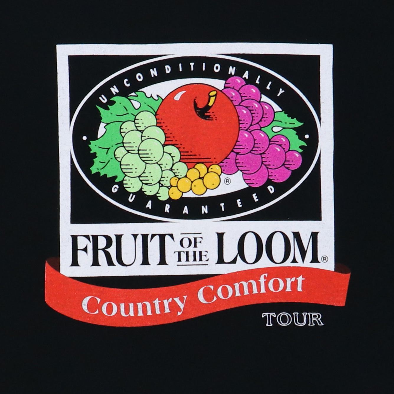 1990s Fruit Of The Loom Country Comfort Tour Shirt Detail