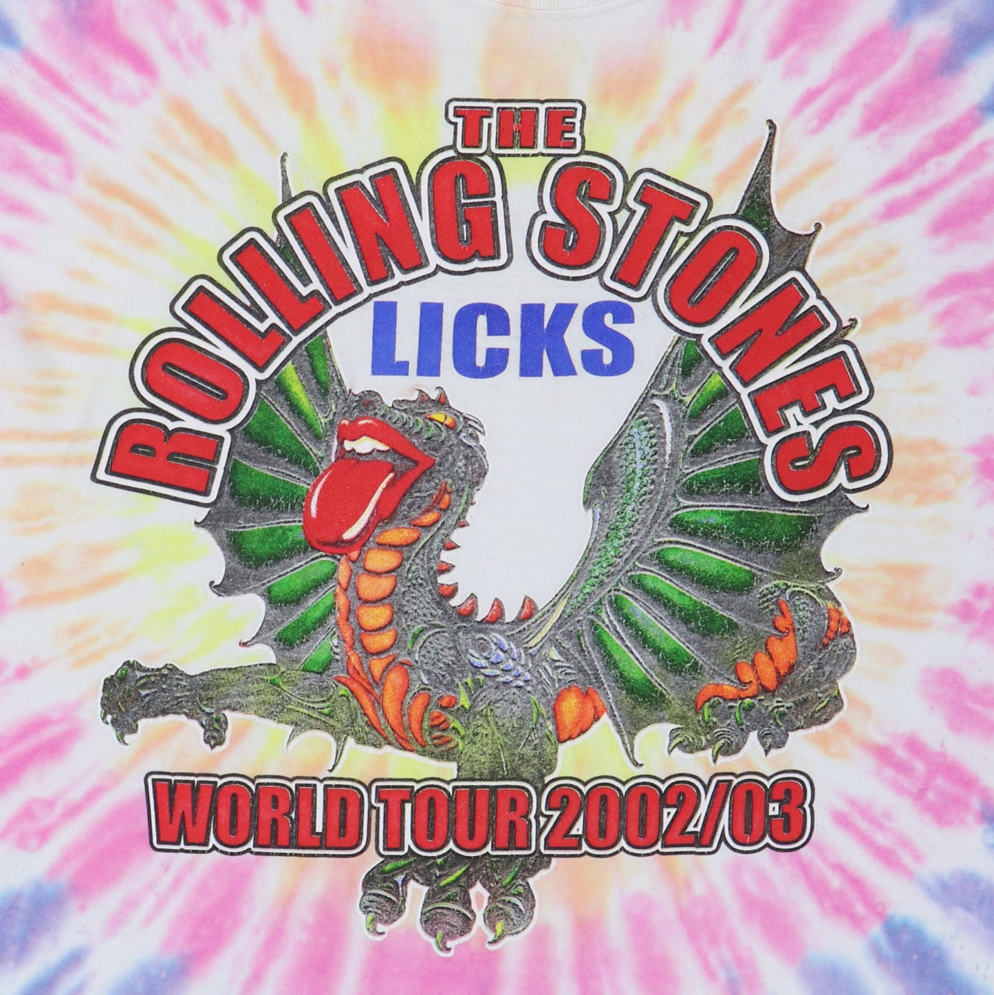 2003 Rolling Stones Licks World Tour Tie Dye Shirt
