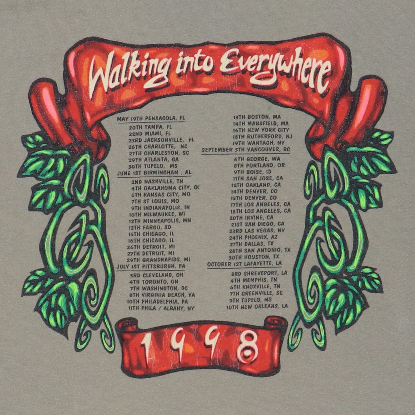 1998 Jimmy Page Robert Plant Walking Into Clarksdale Tour Shirt