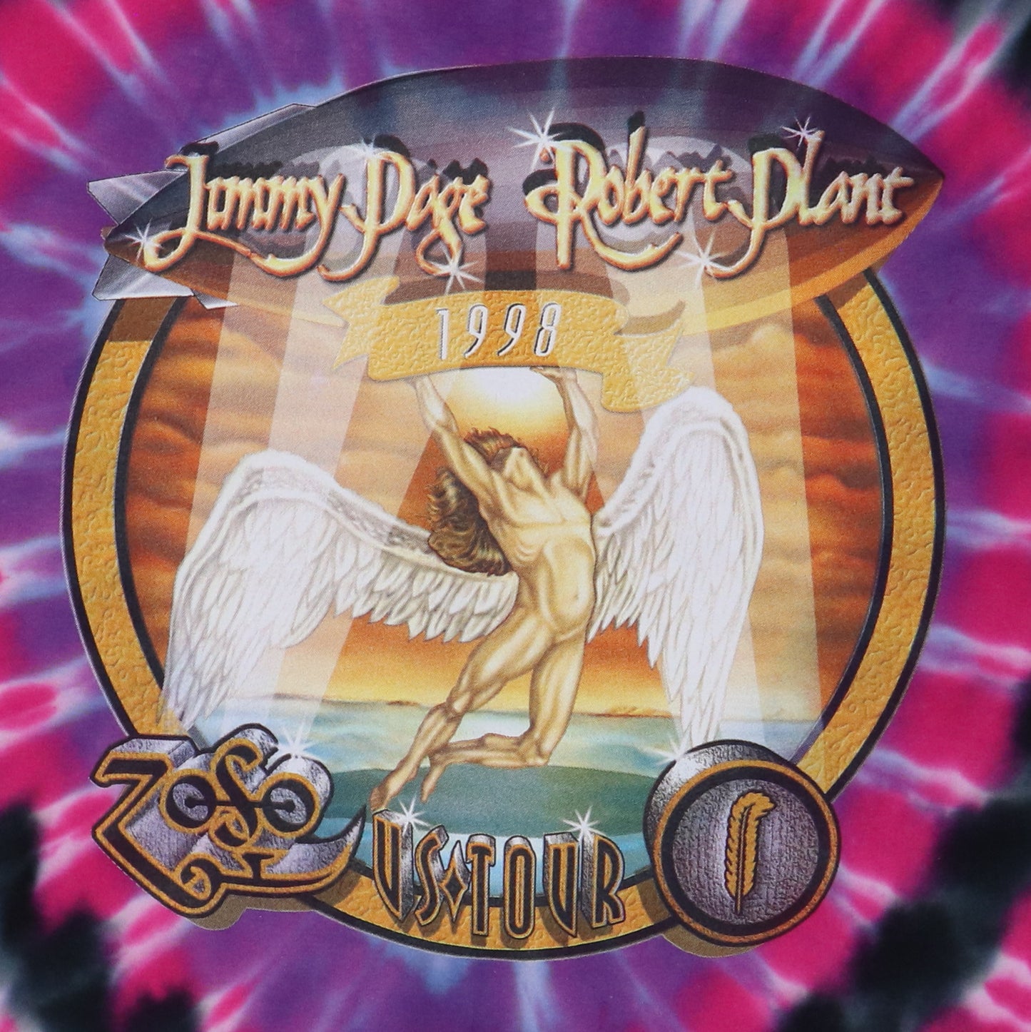 1998 Jimmy Page Robert Plant Zoso Tour Tie Dye Shirt