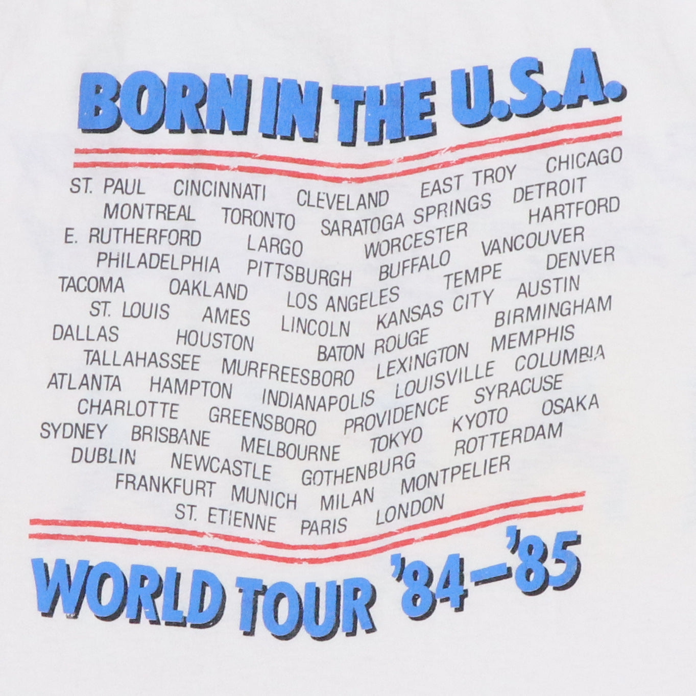 1985 Bruce Springsteen Born In The USA Tour Sleeveless Shirt