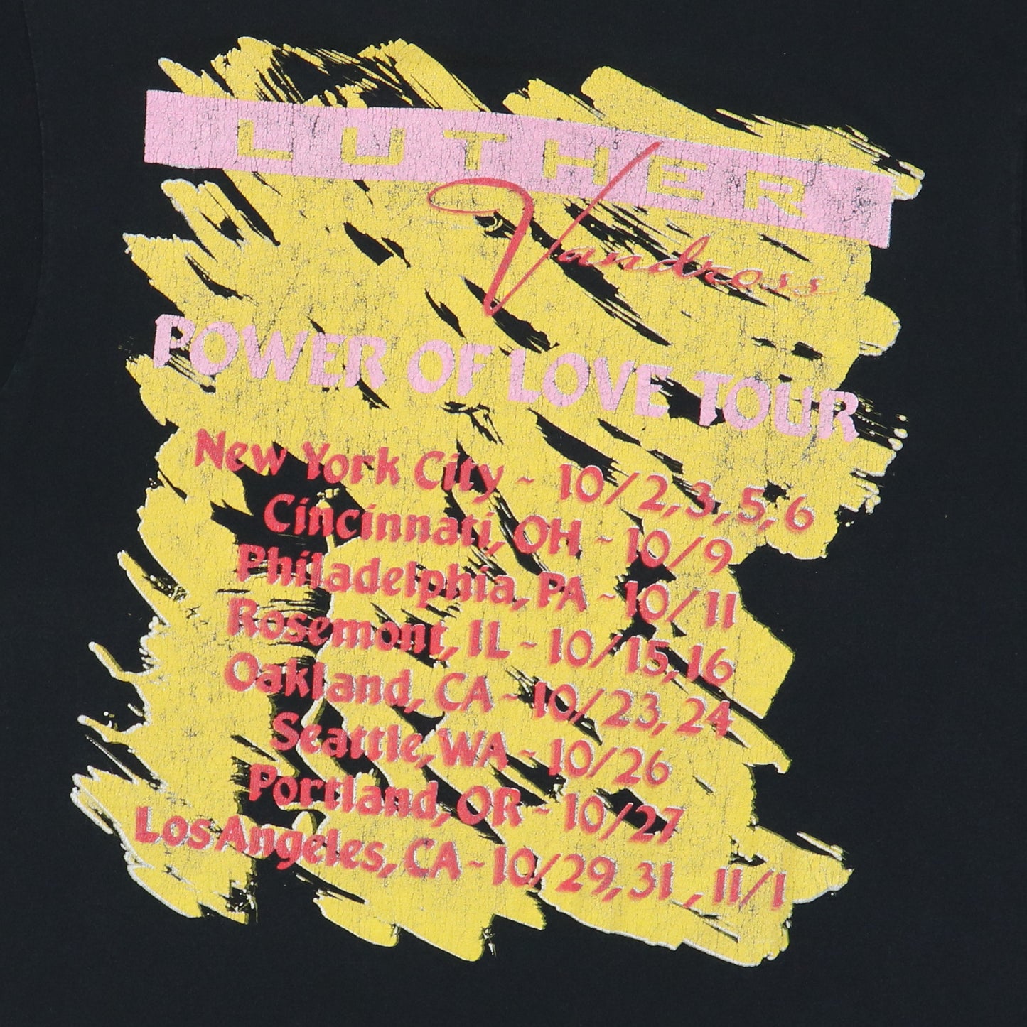 1991 Luther Vandross Power Of Love Tour Shirt