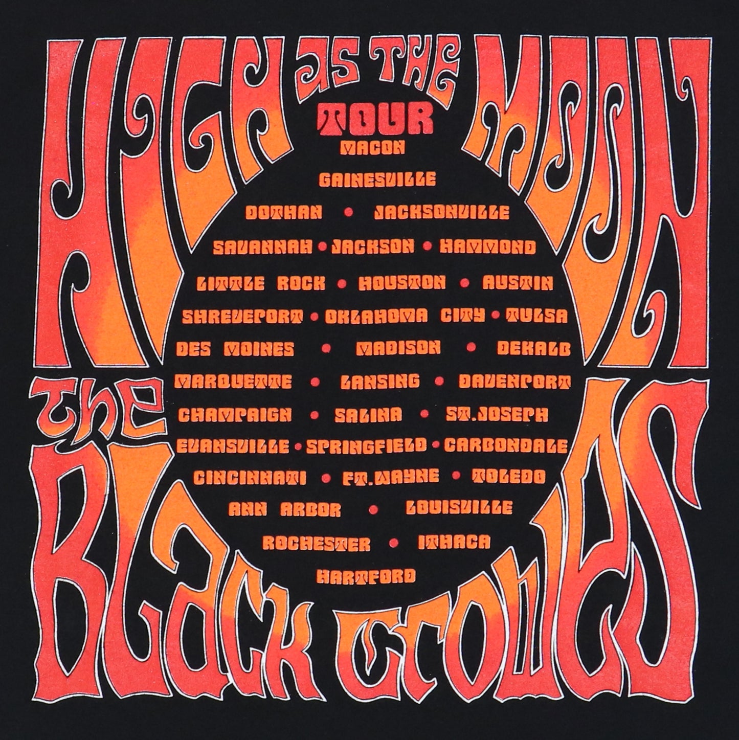 1993 Black Crowes High As The Moon Tour Shirt