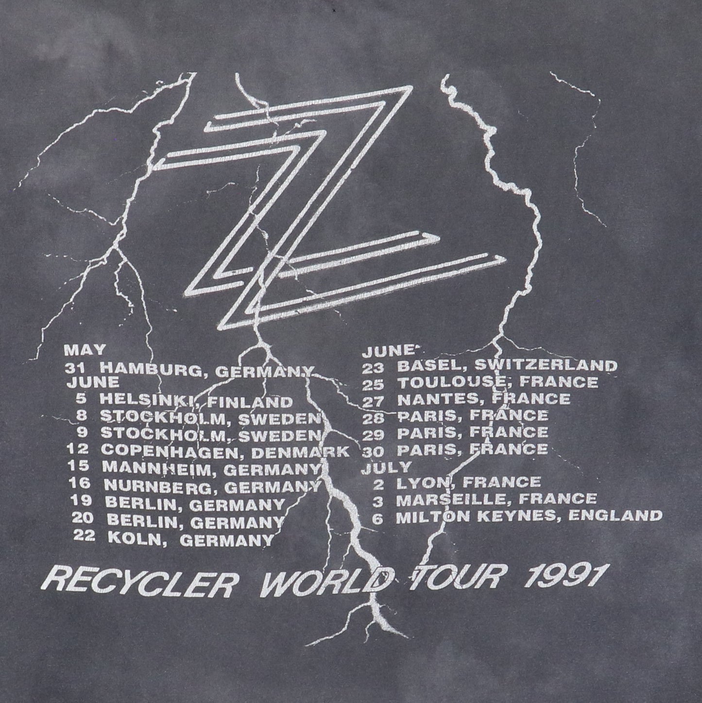 1991 ZZ Top Recycler Tour Shirt