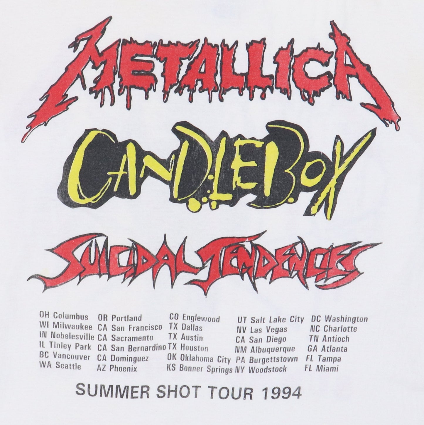 1994 Metallica Summer Shit Tour Shirt