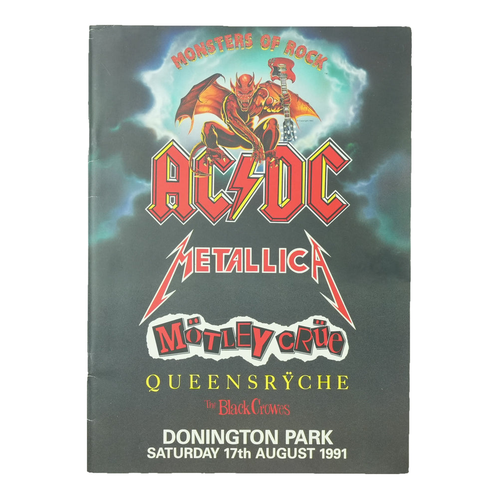 1991 Monsters Of Rock Donington Park Festival Program, front cover