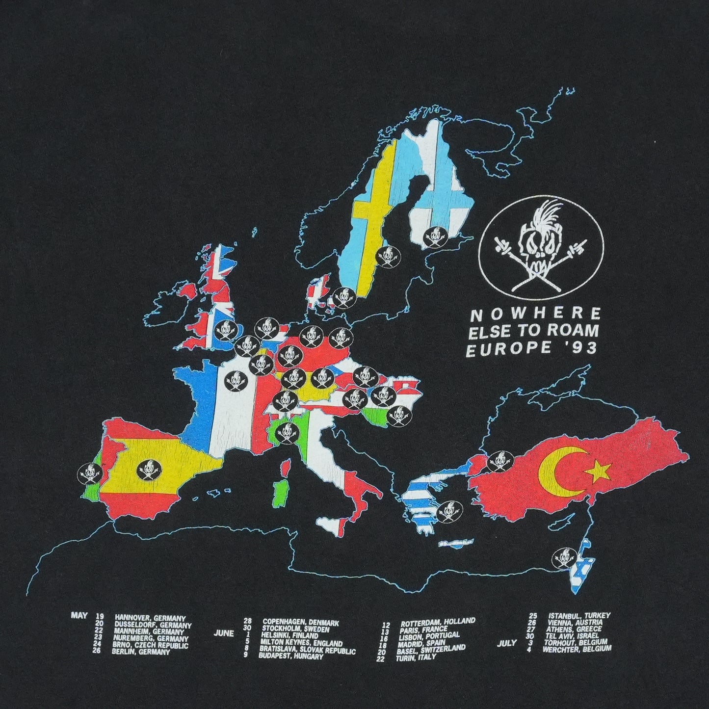 1993 Metallica Nowhere Else To Roam Tour Shirt