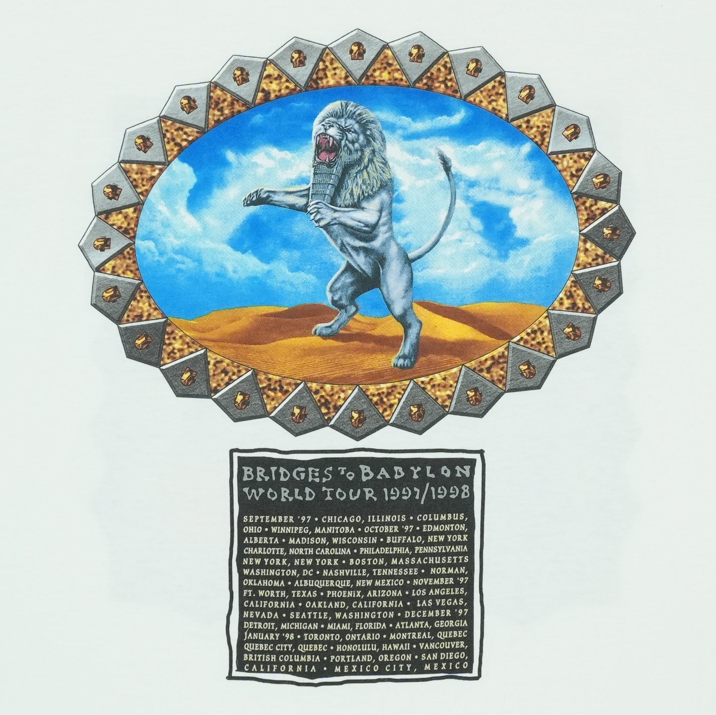 1997 Rolling Stones Bridges To Babylon Tour Shirt