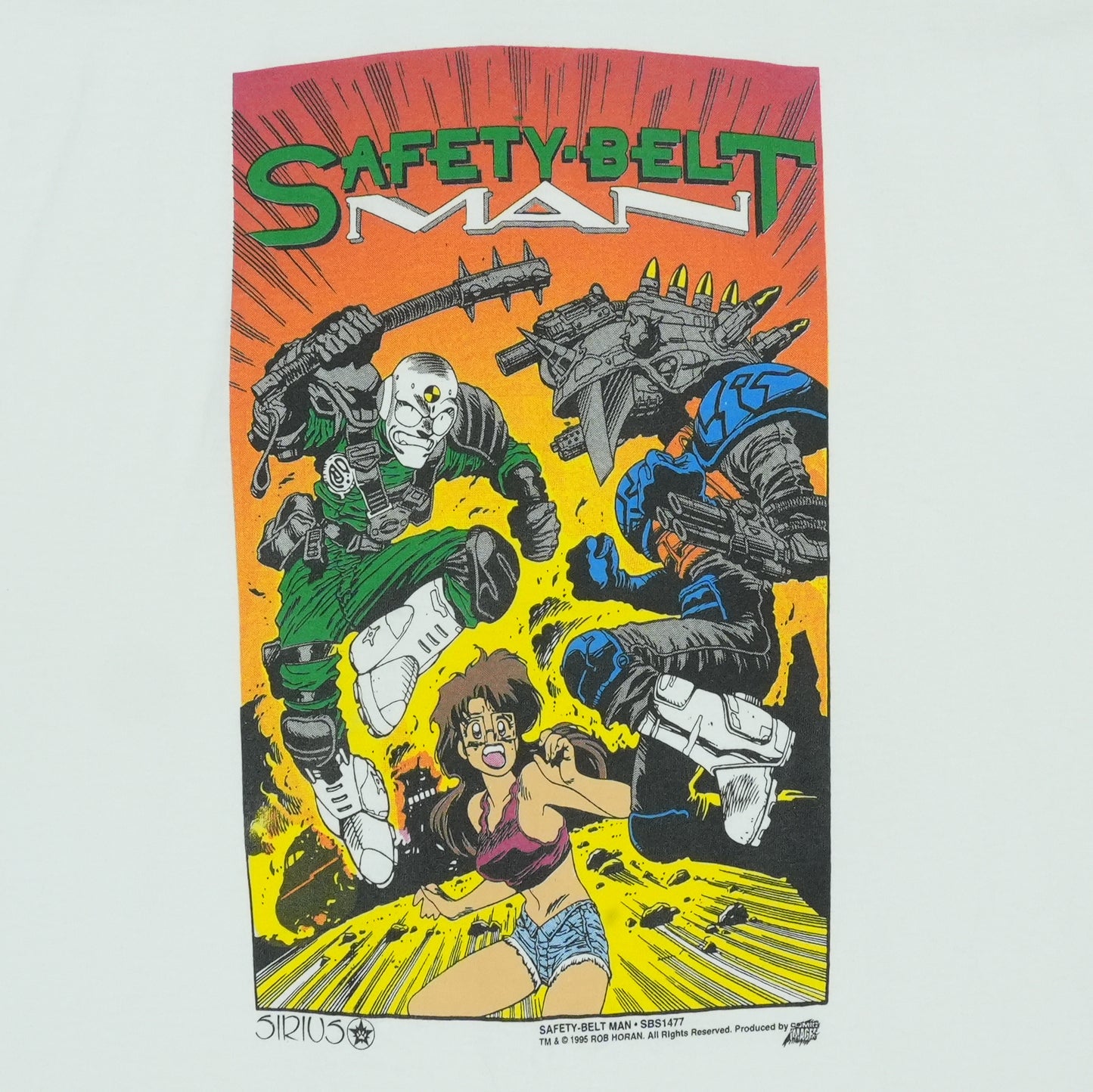 1995 Safety-Belt Man Anime Comic Shirt