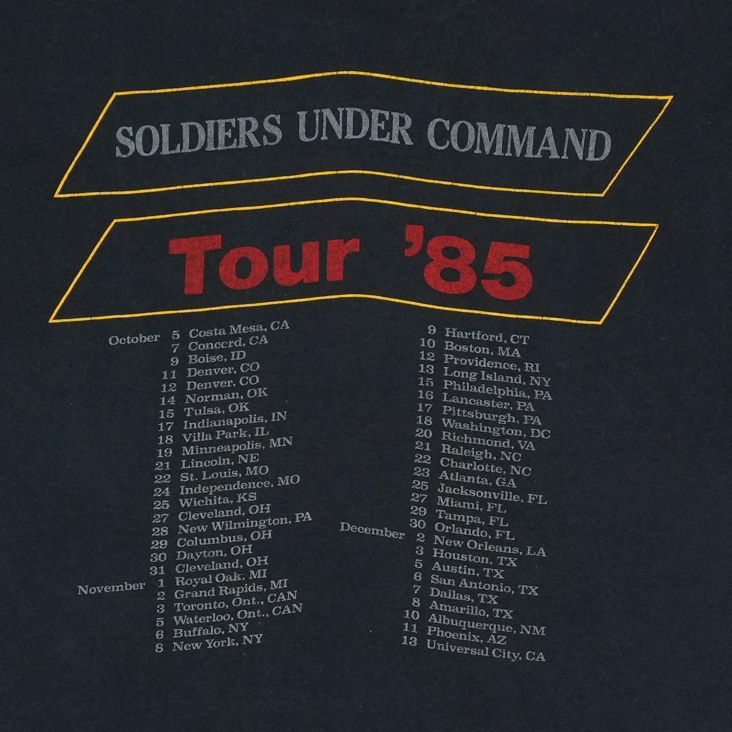 1985 Stryper Soldiers Under Command Tour Shirt