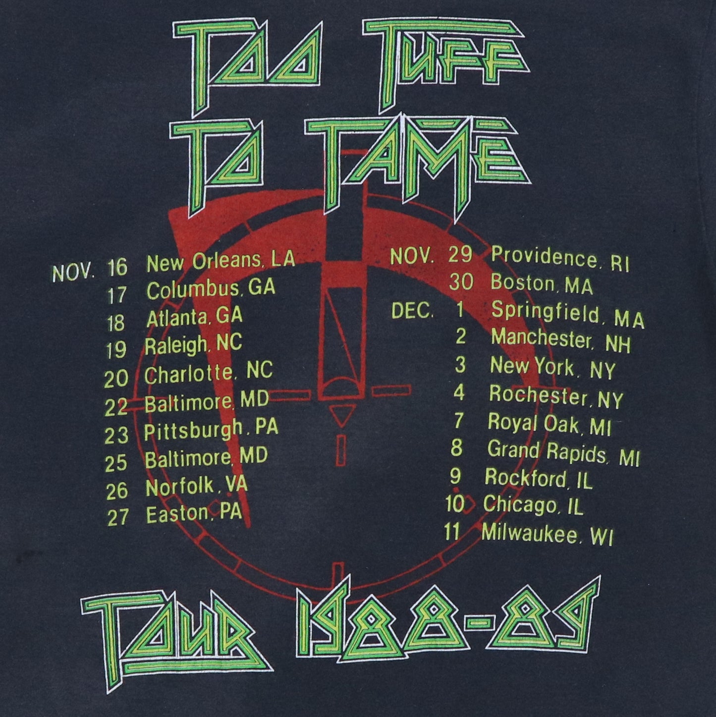 1988 Winger Too Tuff To Tame Tour Shirt