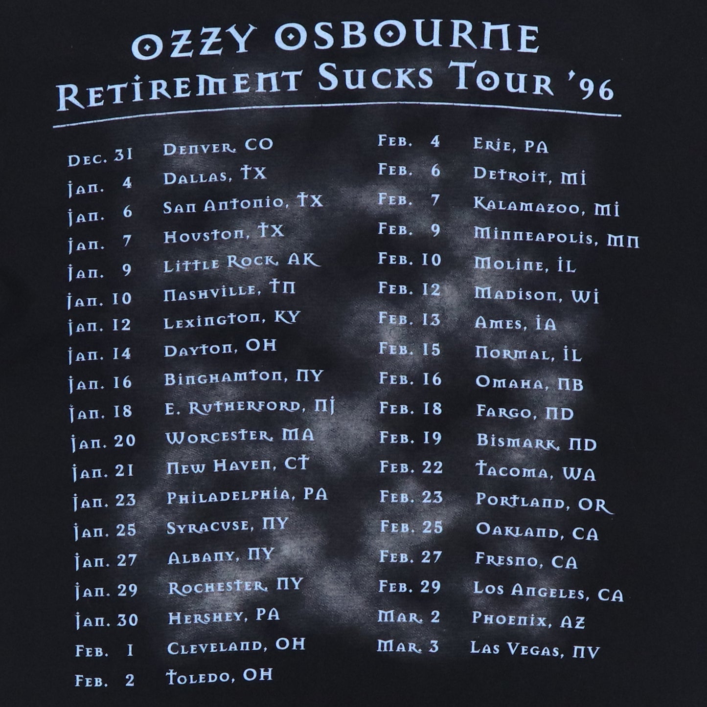 1995 Ozzy Osbourne Tour Shirt