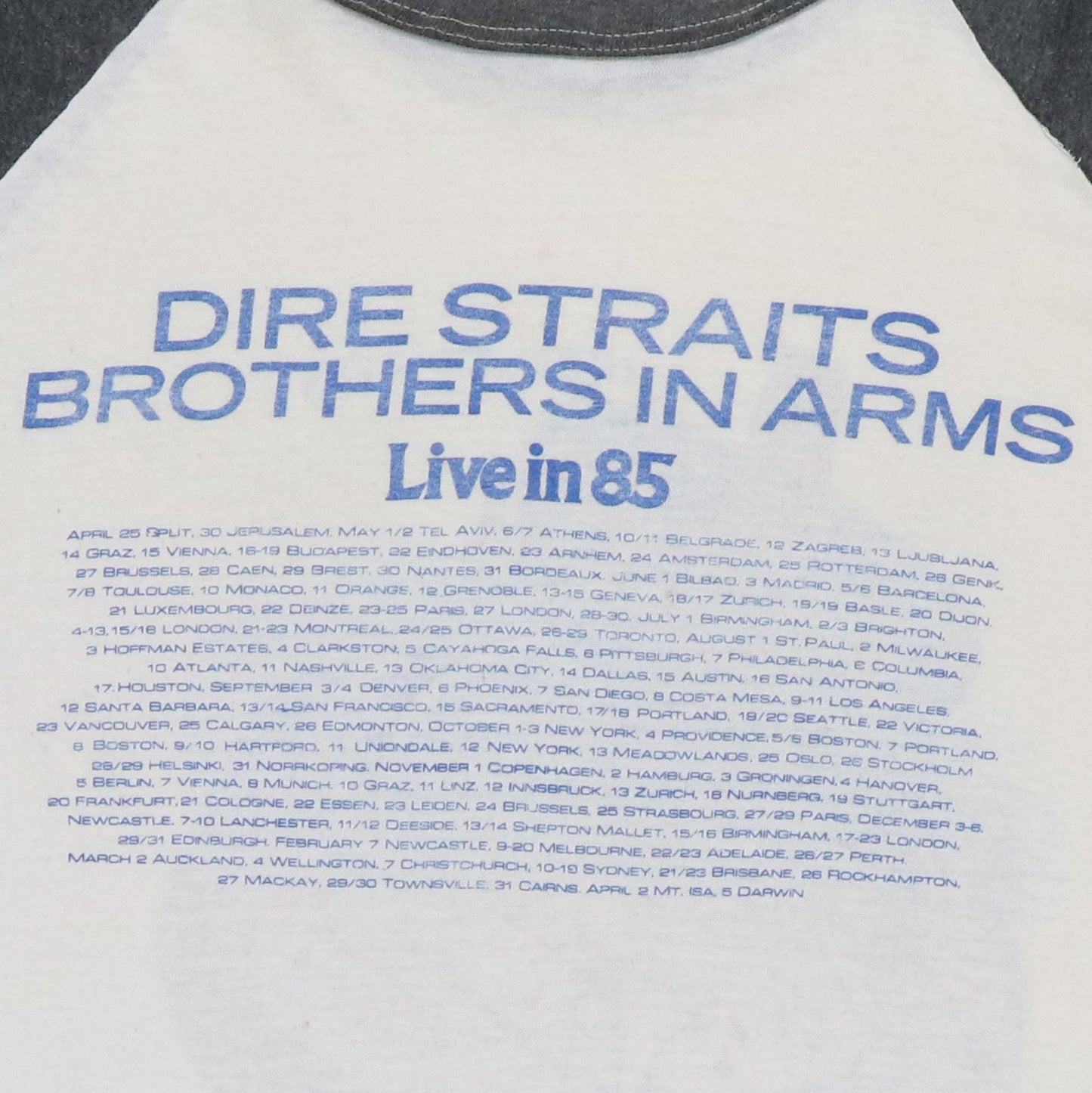 1985 Dire Straits Tour Jersey Shirt