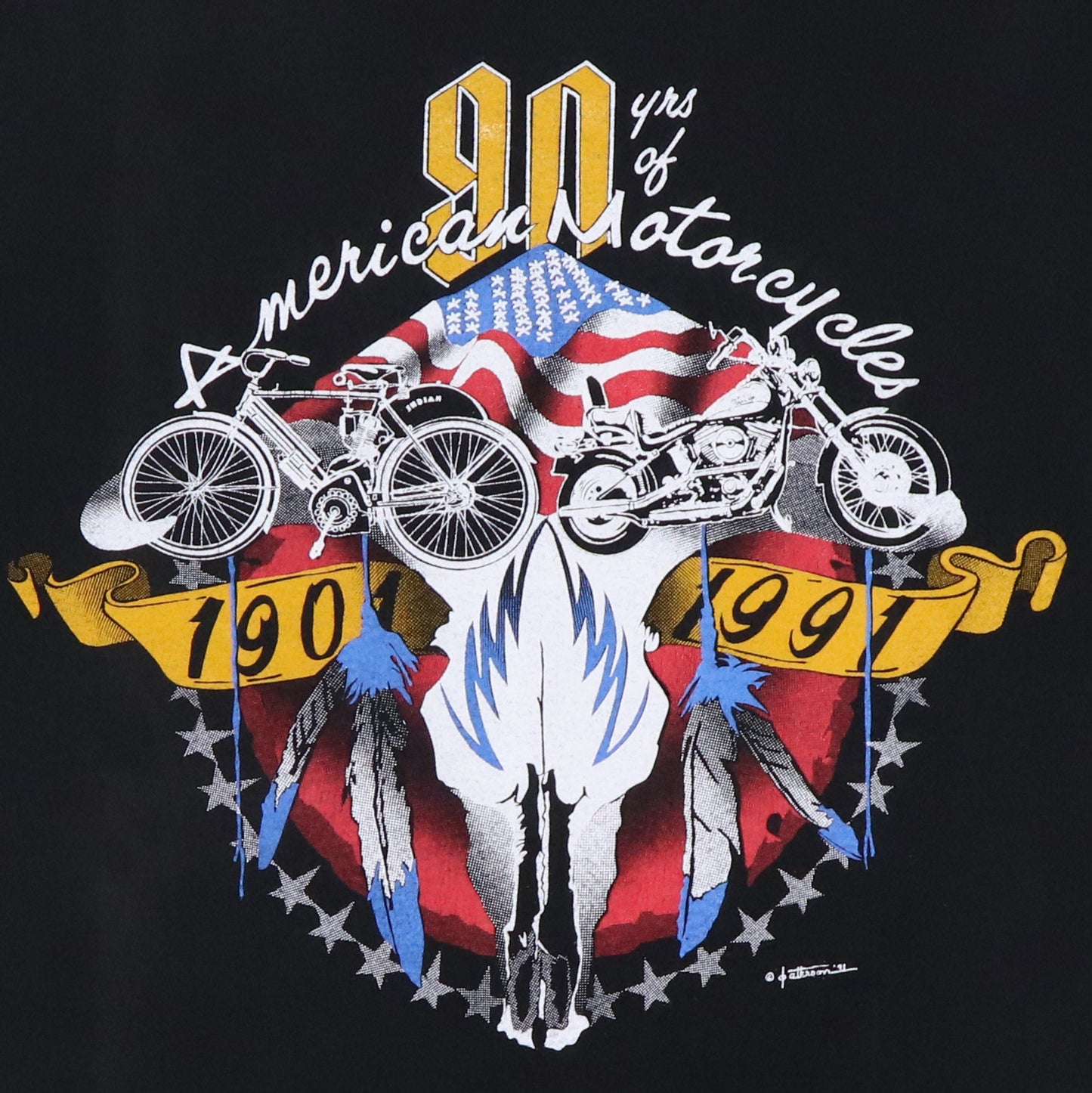 1991 American Motorcycles Rally Skull Shirt
