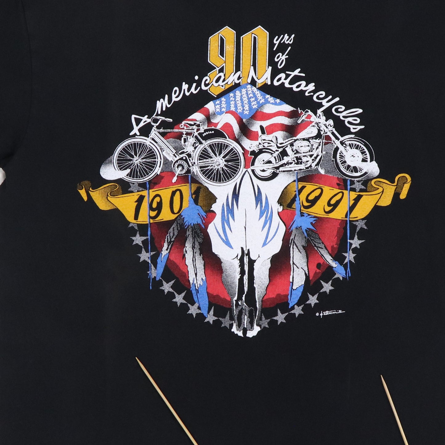 1991 American Motorcycles Rally Skull Shirt