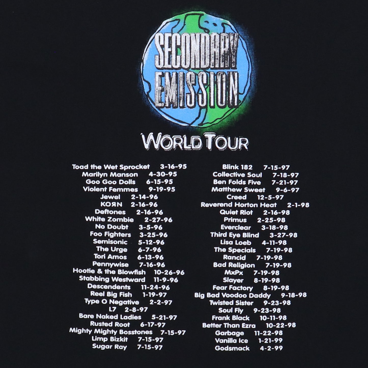 2002 Secondary Emission World Tour Shirt