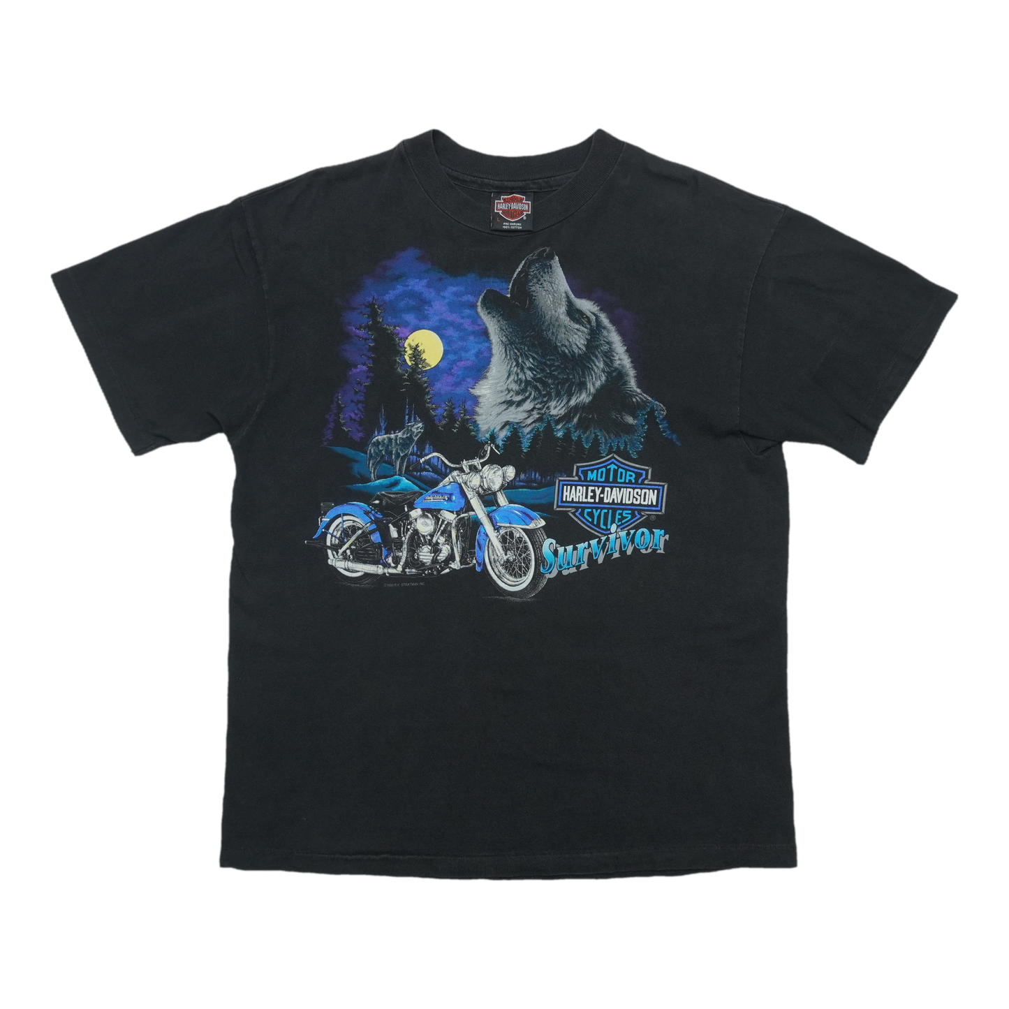 1993 Harley Davidson Survivor Wolf ShirtFront