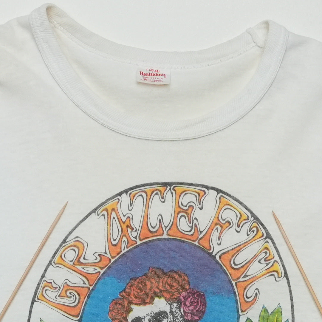1970s Grateful Dead Bertha Skull Roses Shirt Detail