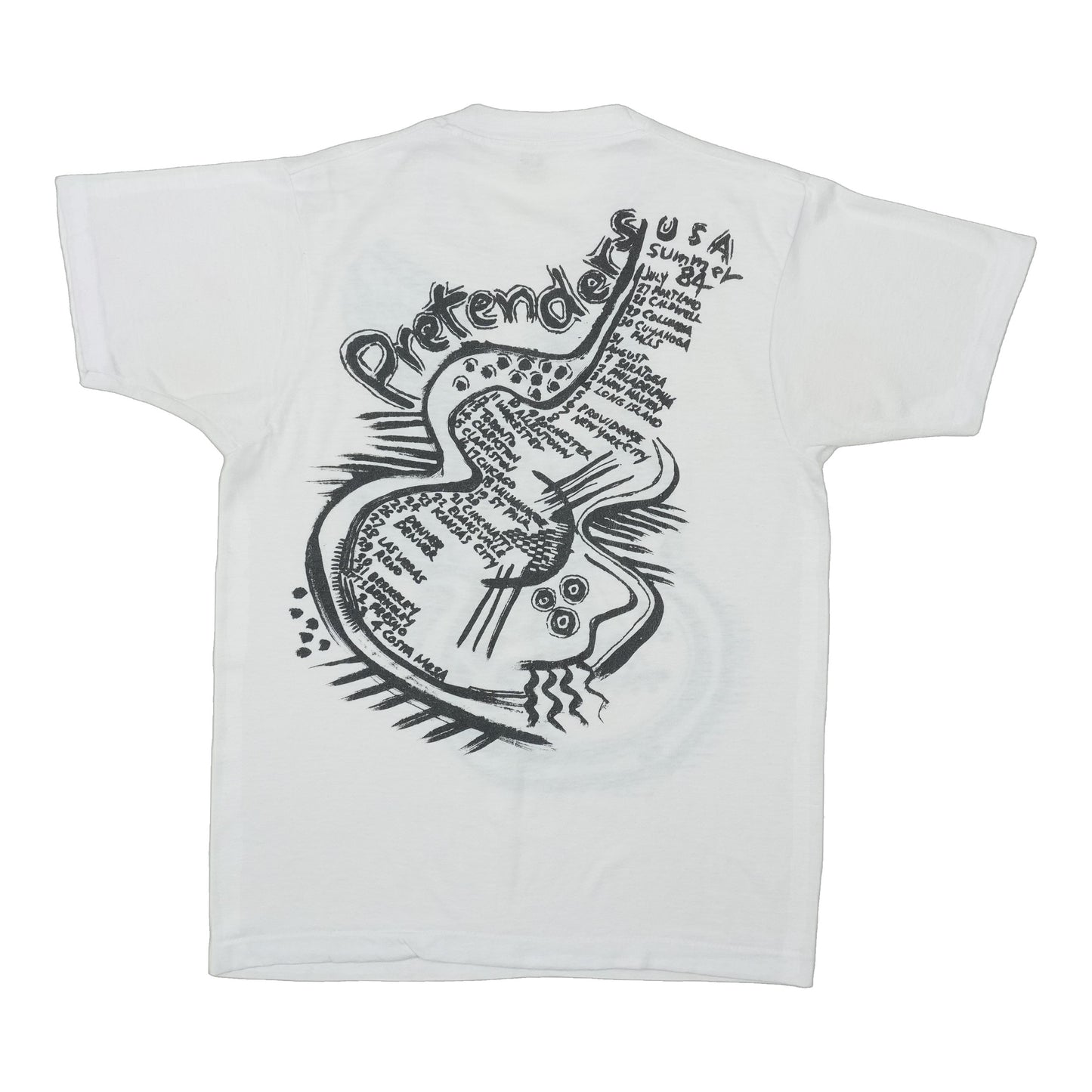 1984 The Pretenders USA Summer Tour Shirt Back