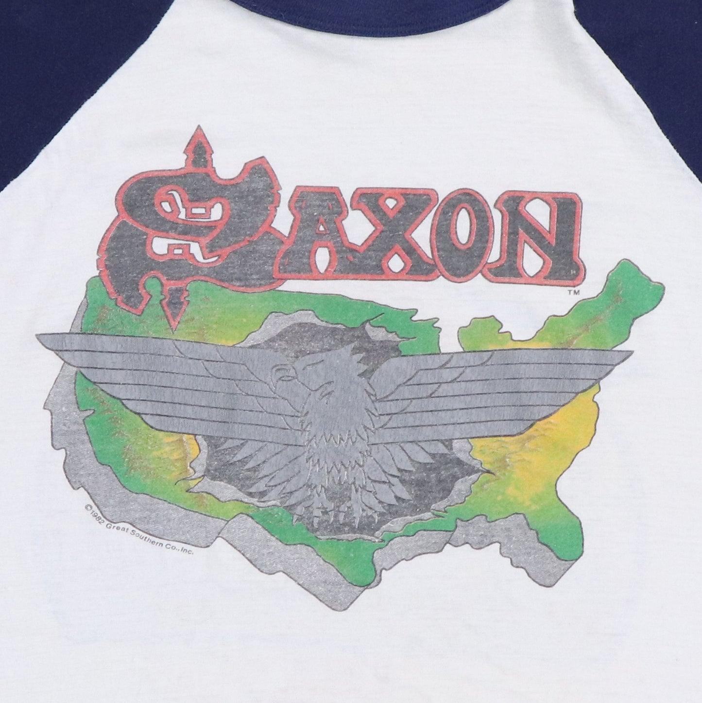 1982 Saxon Denim And Leather Tour Jersey Shirt