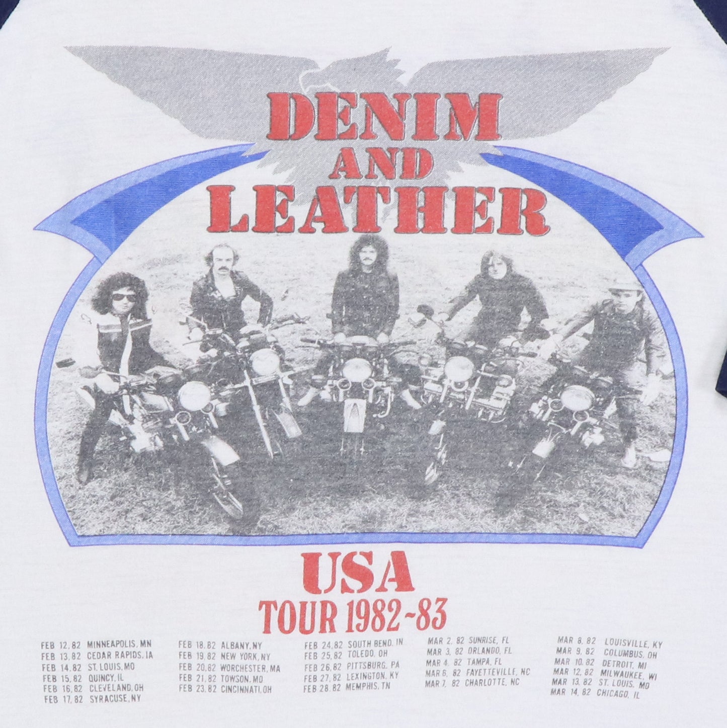 1982 Saxon Denim And Leather Tour Jersey Shirt