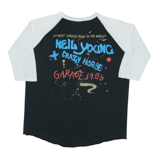 1986 Neil Young Crazy Horse Tour Jersey Shirt Back