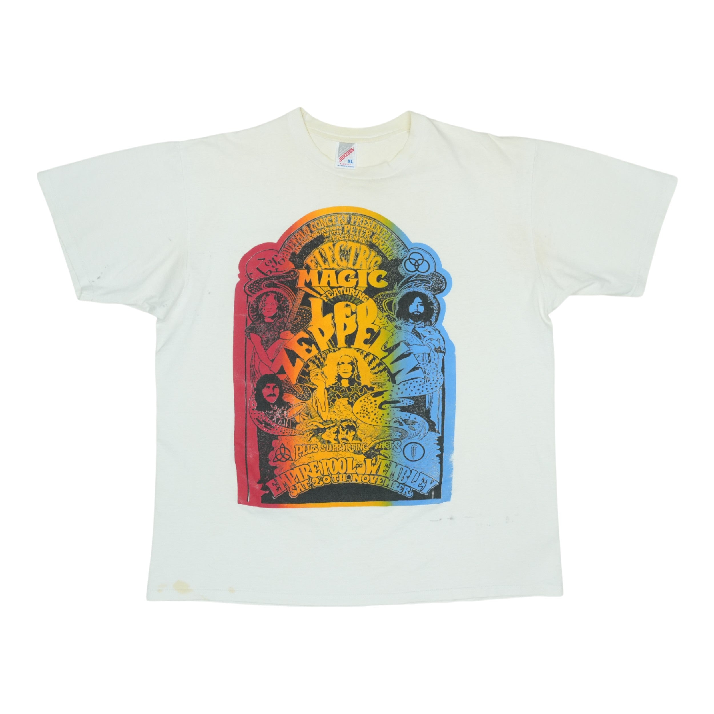 CasuelWéar Led Zeppelin 'Electric Magic' Colors T-Shirt - Vintage Band Tee For Men Women Up To Size 5xl CasuelWéar Led Zeppelin 'Electric Magic' Colors T-Shirt - Vintage Band Tee For Men Women Up To Size 5xl