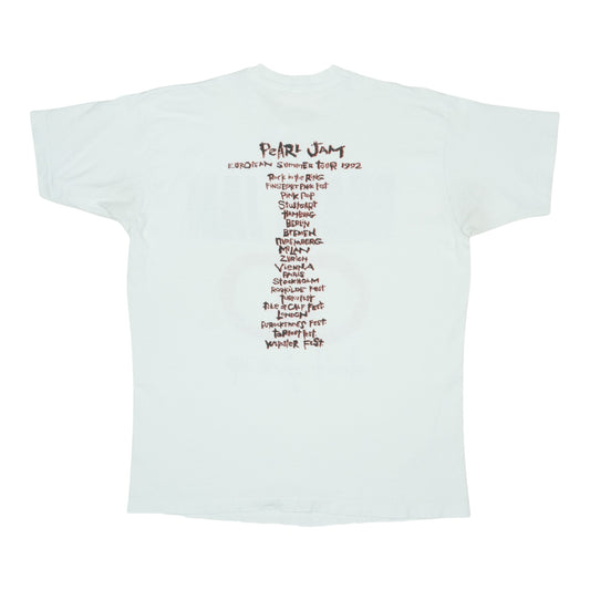 1992 Pearl Jam Never Give Up Hope Tour Shirt Back