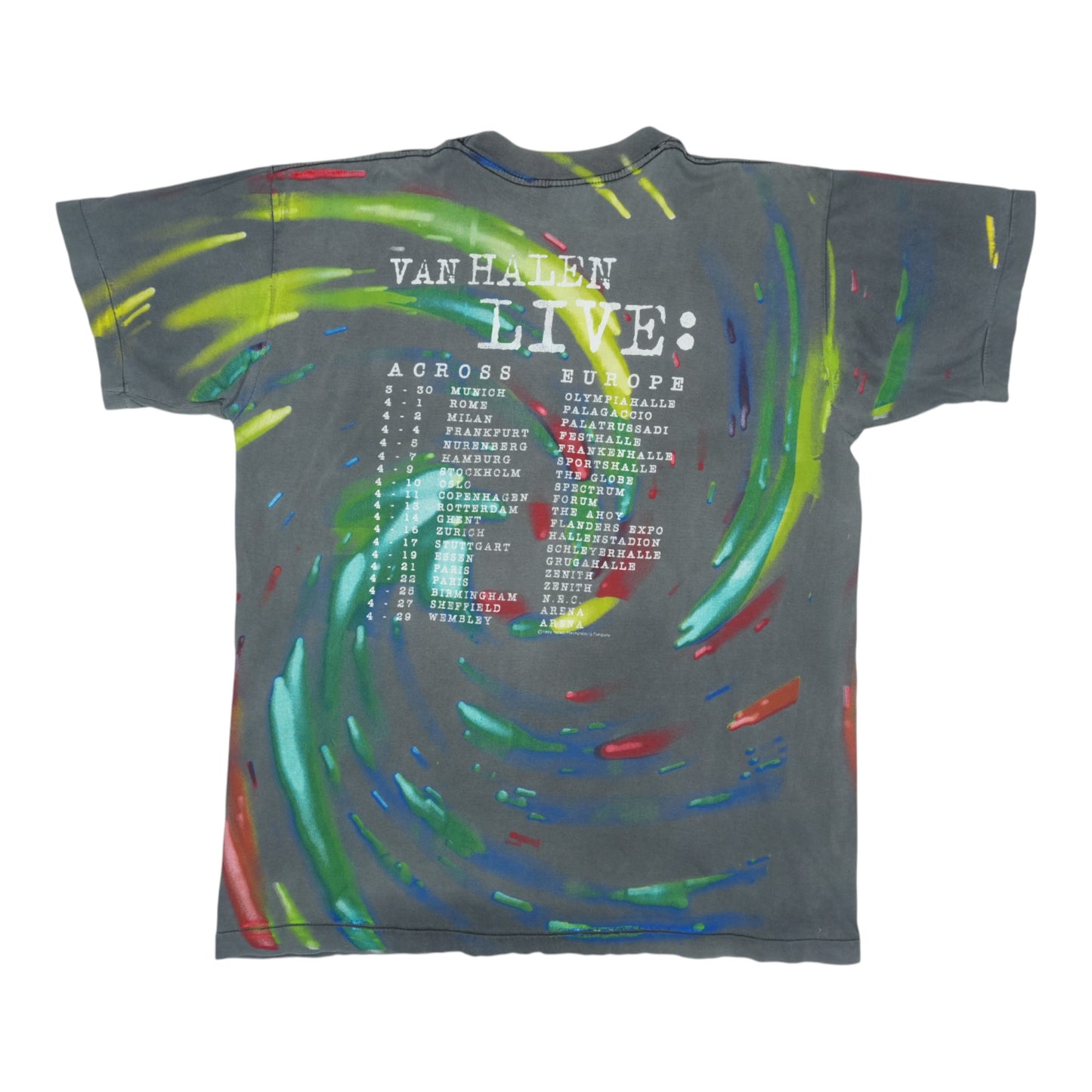 1993 Van Halen Live Across Europe Tour Shirt