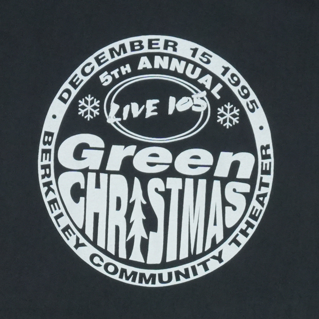 1995 Green Christmas Live 105 Concert Shirt