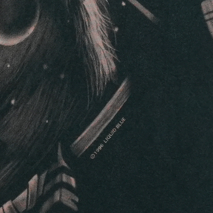 1996 Native American Liquid Blue All Over Print Shirt