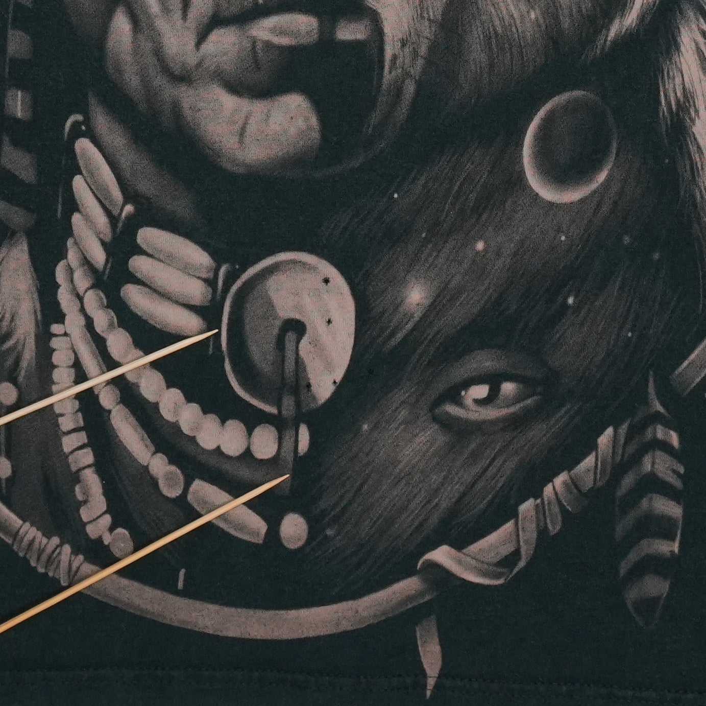 1996 Native American Liquid Blue All Over Print Shirt