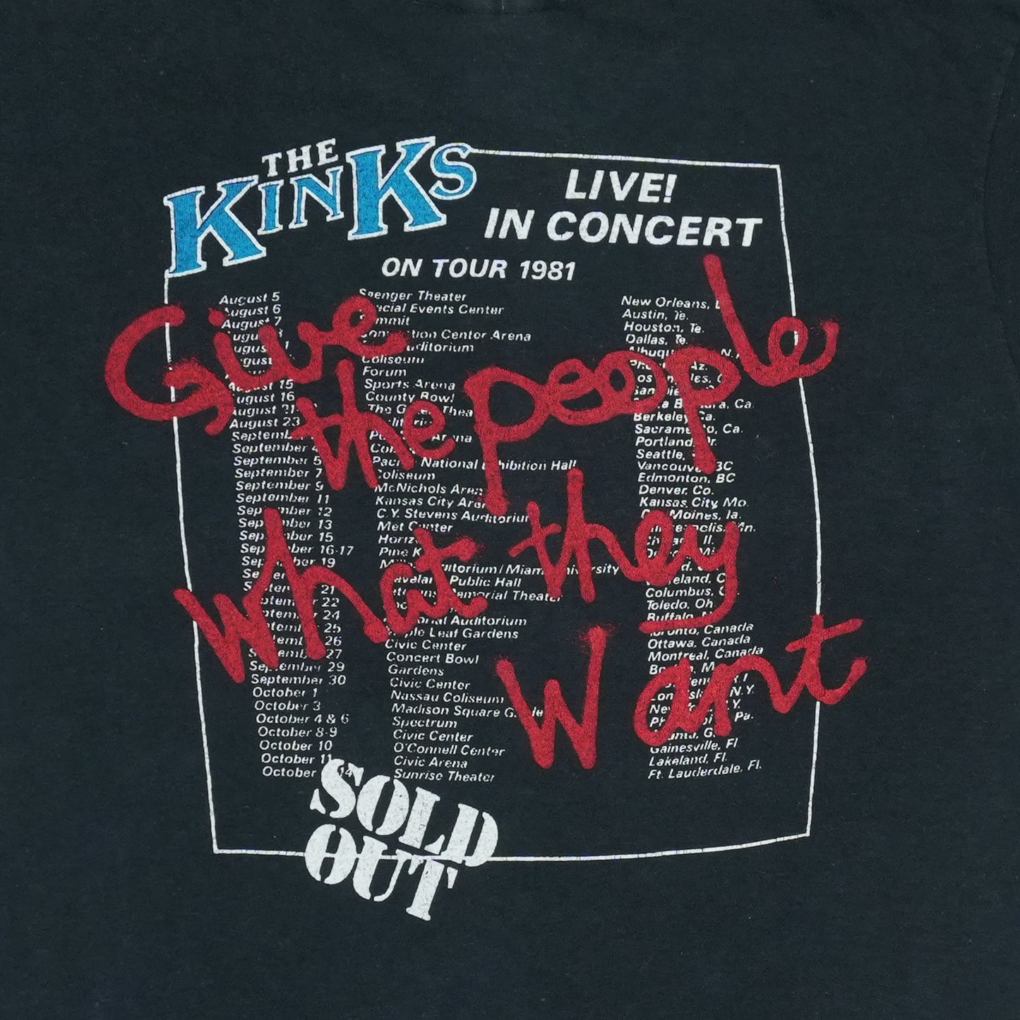 1981 The Kinks Tour Shirt