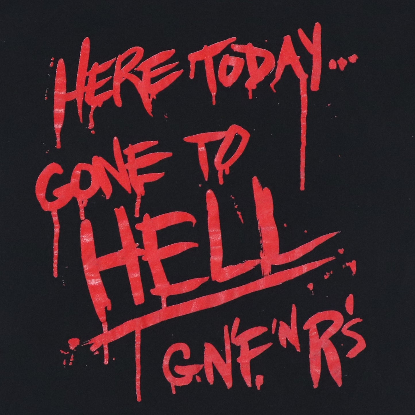 1990s Guns N Roses Here Today Gone To Hell Shirt Detail