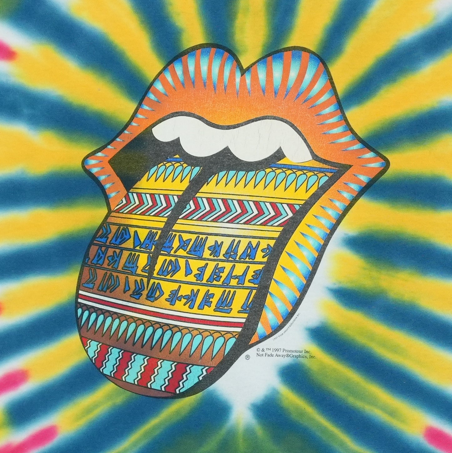 1997 Rolling Stones Bridges To Babylon Tour Tie Dye Shirt