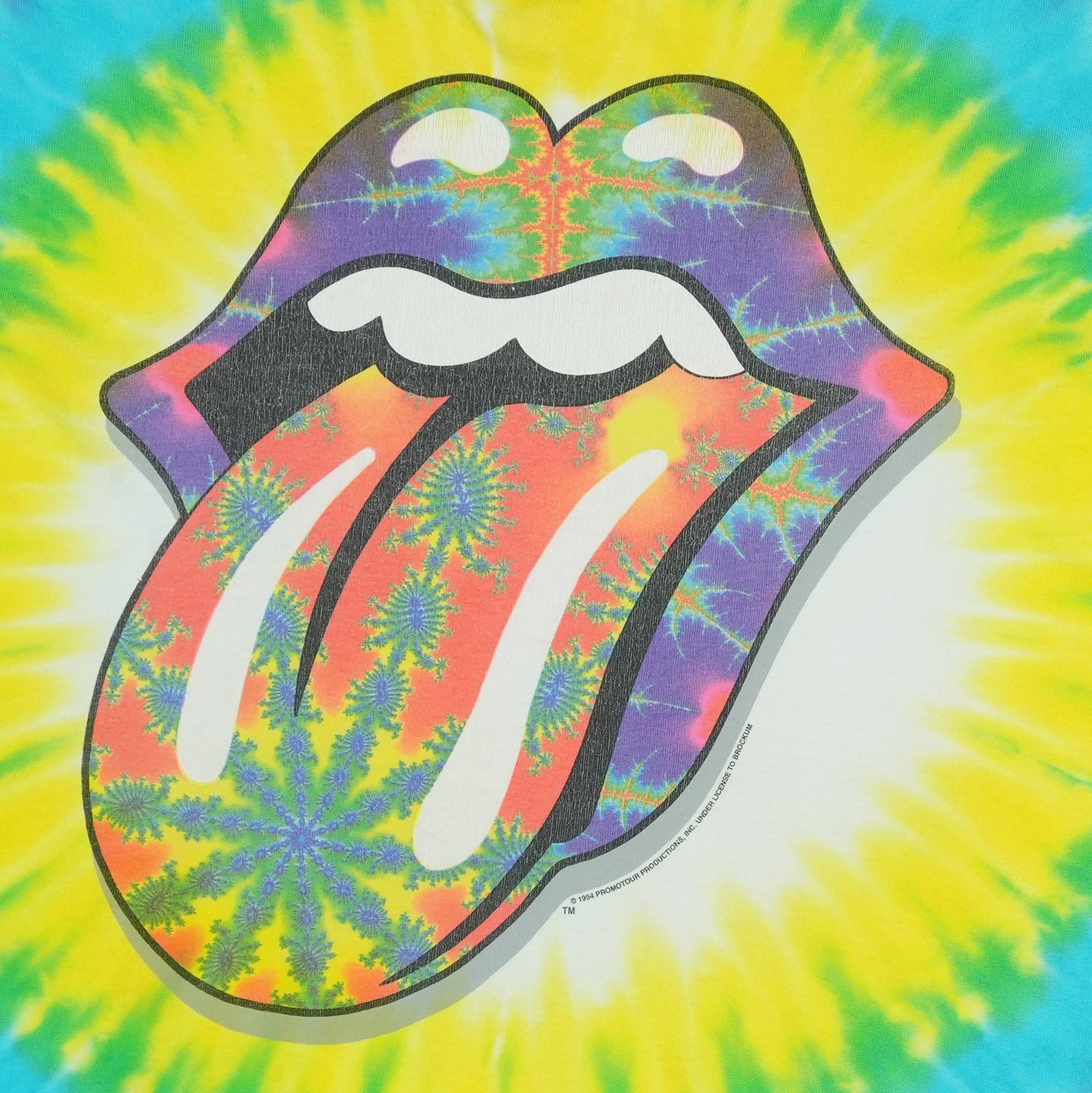 1994 Rolling Stones Liquid Blue Tie Dye Shirt